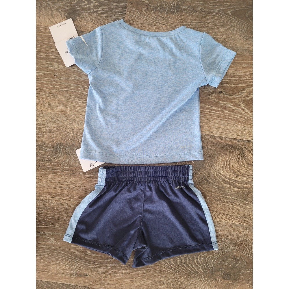 Nike Infant Boys 12M 2-Piece Dri-FIT T-Shirt and Shorts Set Blue Navy #8 - Picture 2 of 5